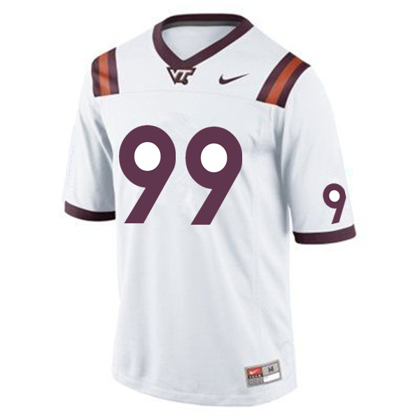 Men #99 Justin Pollock Virginia Tech Hokies College Football Jerseys Sale-White